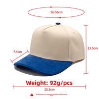 Casquette de baseball en coton bicolore à 5 panneaux avec logo brodé 3D personnalisé, visière incurvée, structurée, pour le golf et les activités de plein air