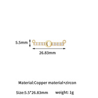 Conectores de Joyería al por Mayor para DIY, Colgante de Letra con Doble Círculo de Circonita, Dije de Letra Inglesa de 14k para Collar y Pulsera