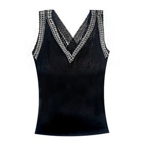 Femmes col en V <span class=keywords><strong>maille</strong></span> Sexy strass brillant paillettes mince tricot jarretelle <span class=keywords><strong>gilet</strong></span> sans manches discothèque Camisoles débardeur avec rembourré - Product Image 6