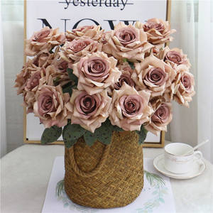 Bouquet de 9 roses en soie rétro, économique, écologique, imperméable, pour mariage européen, décoration du Nouvel An, accessoires <span class=keywords><strong>photo</strong></span> pour la maison - Product Image 2