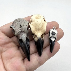 Colgante de calavera de cuervo de resina estilo Steampunk HLC ODM, dijes góticos de calavera de pájaro para hacer joyas DIY, accesorios de regalo para collares de Halloween - Product Image 1