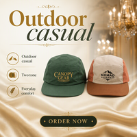 Casquette de trail running imperméable en nylon à 5 panneaux, casquette de camping, casquette de sport à séchage rapide avec logo imprimé
