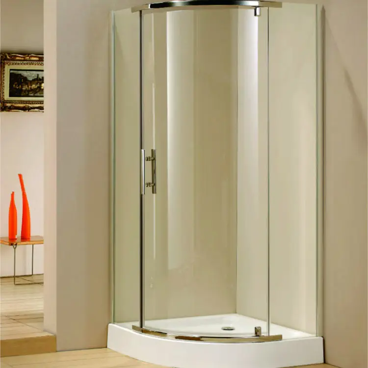 Phổ biến giá rẻ đường cong ngành Tempered Glass pivot tắm bao vây