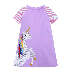 Nouvelle robe d'été pour bébé fille, style coton fantaisie, avec patch de dessin animé, manches courtes - Product Image 4