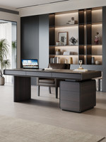 Bureau d'étude minimaliste pour la maison, bois brun foncé, minimalisme italien moderne, table d'ordinateur de bureau, tiroirs de rangement, Minis MN-CPT2