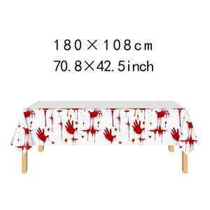 Nappe d'Halloween jetable Yunik en PE 60x90 pouces pour décoration de fête sur le thème de la maison hantée ou de la salle d'évasion - Product Image 4