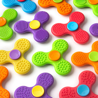 HMJ 2 en 1 : Pierre anti-stress et Fidget Spinner en silicone, jouet sensoriel texturé, silencieux, pour le bureau, pour adultes et enfants, TDAH, autisme