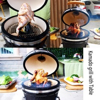 Parrilla Kamado SEB de 16 Pulgadas para Exteriores, Parrilla Portátil sin Humo para Restaurante, Parrilla de Carbón en Forma de Barril