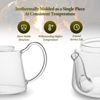 Théière moderne tout en verre 600 ml, écologique, qualité alimentaire, pour hôtels et B&B, OEM, en borosilicate, résistante à la chaleur et au froid, avec infuseur