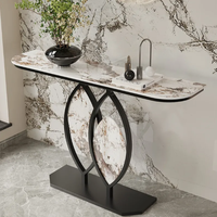 Console d'entrée de luxe en marbre, meuble de couloir, table de hall minimaliste, table de foyer au design artistique créatif, mobilier de salon élégant