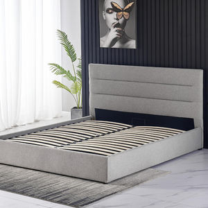 उच्च हेडबोर्ड के साथ मखमली कपड़े किंग बिस्तर फ्रेम - Product Image 1