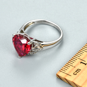 <span class=keywords><strong>Anelli</strong></span> Solitari a Cuore con <span class=keywords><strong>Rubino</strong></span> Rosso da 4,5 Carati <span class=keywords><strong>in</strong></span> Argento Sterling 925 per Donne, Gioielli per Matrimonio e Fidanzamento - Product Image 6