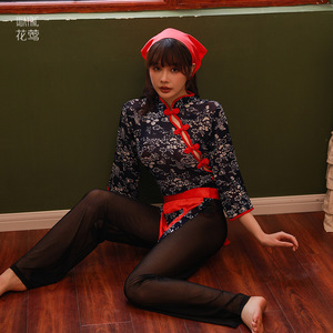 Nuevo uniforme de primavera para niña, lindo e inocente, uniforme transparente, lencería seductora, uniforme estilo cheongsam rojo y azul - Product Image 4