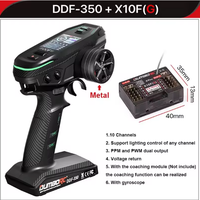 Télécommande RC DUMBORC DDF350 10 canaux avec volant, émetteur radio numérique 2,4 GHz, récepteur X10FG, écran HD pour voiture, bateau, char RC