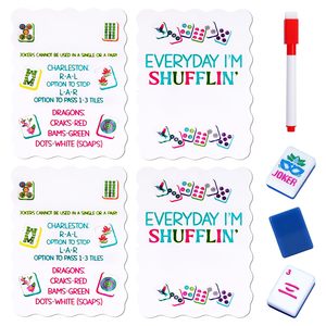 Adkoat Set di 4 Mescolatori per Carte Mahjong con Regole |   Accessori e Regali per Mah Jong - Articoli per Feste Mah Jong - Product Image 1