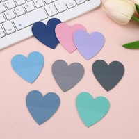 Cartes d'index avec logo personnalisé, blocs-notes mignons, autocollants colorés, autocollants mignons de couleur unie en forme de cœur pour les étudiants et le bureau