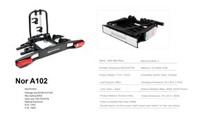 Portabicicletas Plegable de Aleación de Aluminio de Alta Gama para Enganche Trasero, Capacidad para <span class=keywords><strong>2</strong></span>+<span class=keywords><strong>1</strong></span> Bicicletas, Ajuste Universal para Bacas - Product Image 4