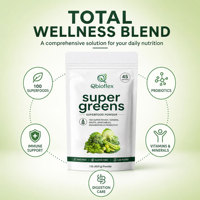 Poudre de superaliments verts Qbioflex Factory Direct, fruits et légumes, extrait de champignons pour femmes et hommes