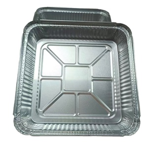 Monouso quadrato 9*9 "per uso alimentare foglio di alluminio contenitore per alimenti forno sicuro Sse foglio di alluminio vaschetta con coperchio di <span class=keywords><strong>carta</strong></span> per imballaggio alimentare - Product Image 2