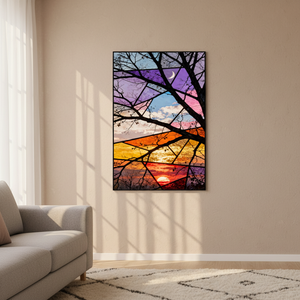 Kit <span class=keywords><strong>de</strong></span> Peinture Diamant 5D Complet - Paysage Arbre <span class=keywords><strong>Coucher</strong></span> <span class=keywords><strong>de</strong></span> <span class=keywords><strong>Soleil</strong></span> en Verre Teinté - Décoration Murale DIY Paysage Lune pour <span class=keywords><strong>la</strong></span> Maison - Cadeau pour Adultes et Enfants - Product Image 2