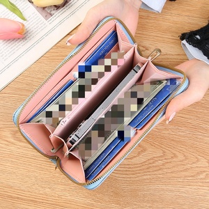Floral <b>Embossed</b> Long Wallet Leather Credit <b>Card</b> Holder Simple Trendy Phone Coin Clutch Purse for Women Hand Painted Wallet - Product Image 2
