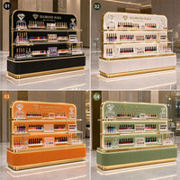 Vitrine professionnelle pour vernis à ongles, présentoir personnalisé pour vernis à ongles avec éclairage LED pour mobilier de salon de luxe