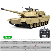 Heng Long 7.0 Versiyon 3918-1 Pro 1/16 Ölçekli 2.4G U.S. M1A2 ABRAMS RC Savaş Tankı Askeri Metal Paletli Sesli Dumanlı Oyuncak