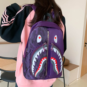 Nouveau <span class=keywords><strong>Sac</strong></span> à <span class=keywords><strong>Dos</strong></span> Décontracté Unisexe Tendance Style Graffiti Requin Imperméable Grande Capacité pour Étudiants - Product Image 2