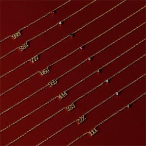 MICCI in acciaio inox 18K placcato oro impermeabile gioielli Non appannamento angelo <span class=keywords><strong>numero</strong></span> Dainty <span class=keywords><strong>collana</strong></span> - Product Image 3