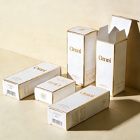 Scatole Personalizzate per Profumi e Cosmetici, Confezioni Premium Bianche con Lamina Dorata per Prodotti Skincare e Siero