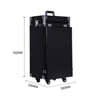 Boîte de rangement portable pour manucure avec support coulissant, roulettes pivotantes, pliable, pour maquillage et ongles, avec fonction Bluetooth