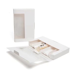 Cakesicle Paper Foldable Box Truffles Cheese Chocolate Popsicles White Packaging 1/4 Dividers Box with Clear Window