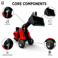 Mini-chargeur à trois roues de 800 kg à moteur essence homologué CE Chine, norme EU Stage V, monté à l'avant, pour usage agricole