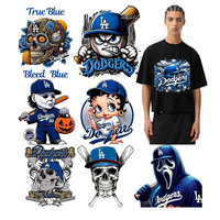 Haute qualité Dodgers Dtf imprime prêt à presser transfert de chaleur étiquettes en vinyle conception personnalisée transfert de chaleur sur t-shirt tissu