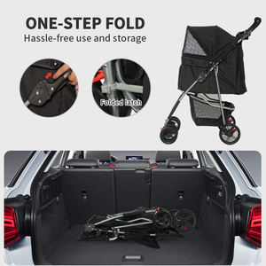 Fournisseur chinois de poussette pour animaux de compagnie bon marché pliable léger chariot de transport de <span class=keywords><strong>chien</strong></span> avec porte-gobelet - Product Image 3