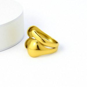 Popular Innovative Design Irregular Geometric Water Drop <b>Ring</b> Simple Style Unisex's Stainless Steel <b>Rings</b> Wholesale Jewelry - Product Image 4