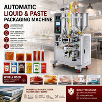 Machine d'emballage automatique en sachet pour liquides et pâtes, en acier inoxydable, pour sauces, ketchup, miel, avec pompe de remplissage et de scellage