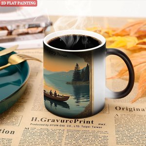 Frosted Black <b>Ceramic</b> <b>Mug</b> 11oz Heat Changing Magic Cup Happy Hour Design - Product Image 5