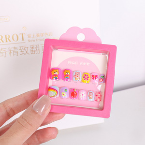 Accessoires de dessin animé d'animaux mignons, <span class=keywords><strong>faux</strong></span>-<span class=keywords><strong>ongles</strong></span>, <span class=keywords><strong>ongles</strong></span> artificiels, couverture complète pour enfants - Product Image 4