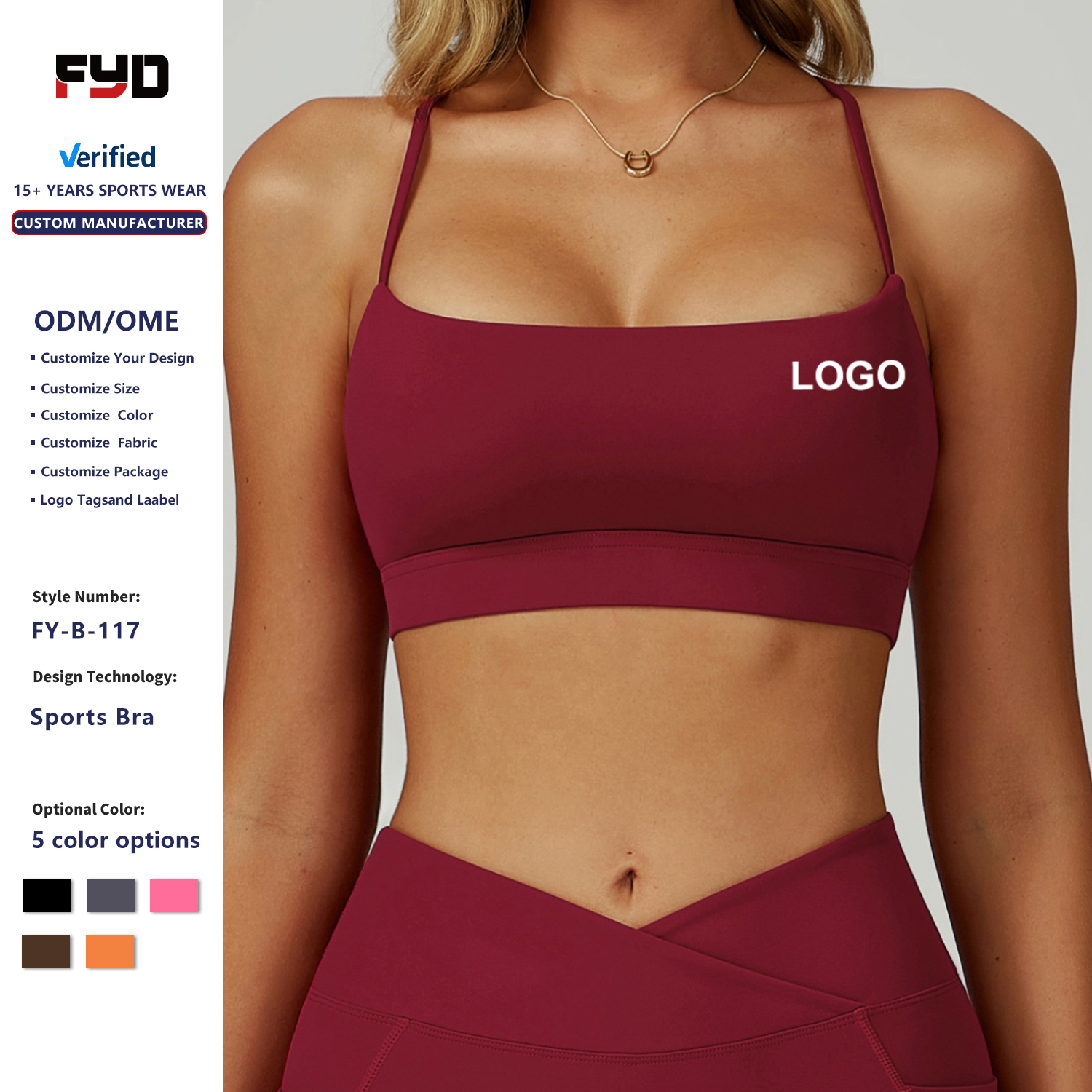 Summer Custom Nude Feeling Quick-Drying Breathable Four-Way Stretch Front Sports Bra Cross-Over Yoga Top Gym Running Workout