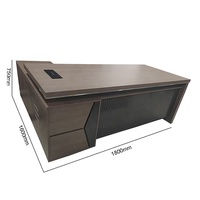 Scrivania Direzionale in Legno da 1,8 Metri a Prezzo di Fabbrica, Tavolo da Ufficio Modulare ad Angolo con Cassettiera