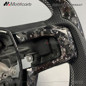 Volant en fibre de carbone forgée avec paillettes argentées personnalisées pour Ford F150 F250 F350 Raptor XLT 4x4 Shelby 2015-2023 - Amélioration de l'intérieur - Product Image 4