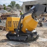 Hydraulischer Selbstladender Raupenbetonmischer-Dumper Mini Gummiketten-Zementmischer-LKW Dieselbetrieben