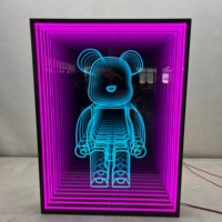 Espejo Infinito Abyss, Letrero Luminoso Personalizado con Caracteres LED, Decoración de Pared de Fondo Publicitario de Vidrio, Luz de Neón para Tiendas Minoristas
