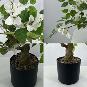 Bonsaï artificiel réaliste <span class=keywords><strong>en</strong></span> <span class=keywords><strong>bougainvillier</strong></span> <span class=keywords><strong>blanc</strong></span>, plante <span class=keywords><strong>en</strong></span> <span class=keywords><strong>pot</strong></span> de 45 cm, petite fausse verdure <span class=keywords><strong>en</strong></span> <span class=keywords><strong>pot</strong></span> pour la décoration de la maison, du bureau, de l'hôtel ou de la table - Product Image 4