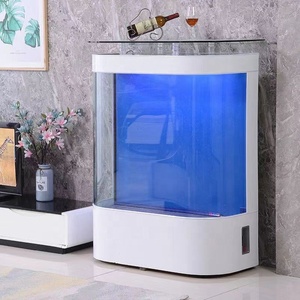 Forme personnalisée Transparent Acrylique Aquarium Fish Tank Grand Volume <span class=keywords><strong>Seaworld</strong></span> Cylindre Marine avec Accessoires - Product Image 1