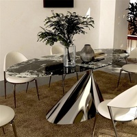 Ensemble de table à manger XZ-Xuanzhen USA, style nordique moderne, table à manger ovale en marbre de luxe, table de restaurant