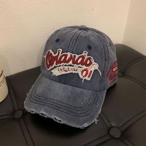 Casquette de baseball vintage américaine effet vieilli, grande taille, unisexe, sportive, 100 % coton, broderie lettres, pour l'extérieur, protection solaire - Product Image 5