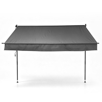 Auvent rétractable manuel en polyester pour l'extérieur, protection solaire pour patio, balcon, jardin