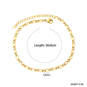 Fashion Geometric Stainless Steel <b>Anklet</b> 18k <b>Gold</b> Plated For Women Summer Jewelry - Product Image 2